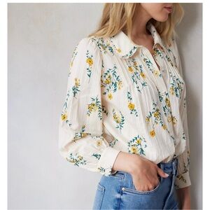 LC Lauren Conrad Floral Cream Blouse